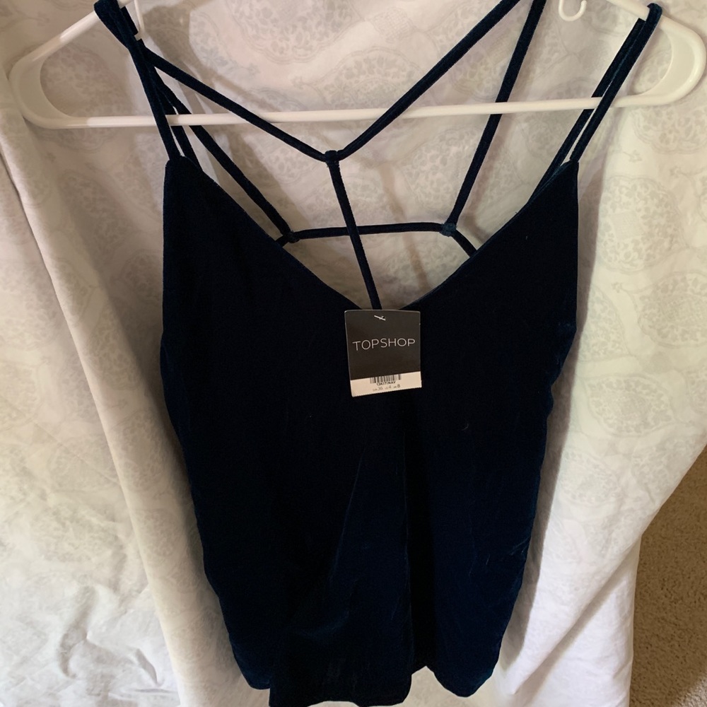 Teal velvet top
